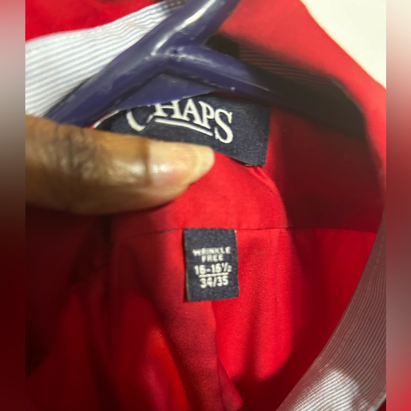 Men red Chaps button down shirt - Picture 4 of 5